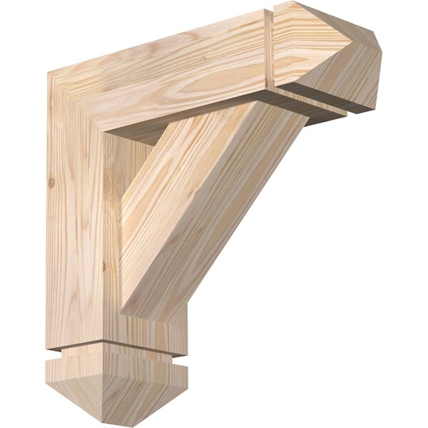 Ekena Millwork Traditional Arts and Crafts Smooth Bracket w/ Offset Brace, Douglas Fir, 5 1/2"W x 16"D x 16"H BKT0604X16X16TRA03SDF - main